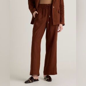 QUINCE 100% European Linen Wide Leg Pant (L)